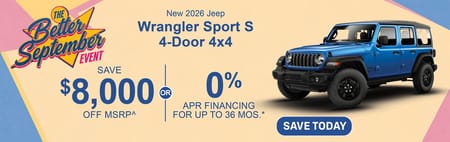 New 2026 Jeep Wrangler Sport S Finance Special