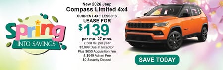 Lease 2026 Jeep Compass Limited $139