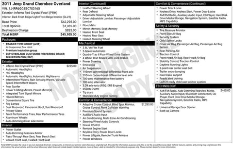 1 image of 2011 Jeep Grand Cherokee Overland