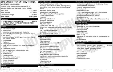 1 image of 2012 Chrysler Town & Country Touring-L