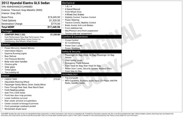 1 placeholder image of  2012 Hyundai Elantra GLS