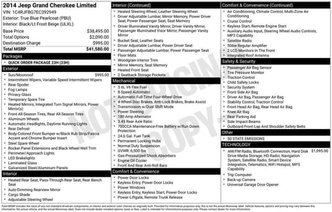 1 image of 2014 Jeep Grand Cherokee Limited