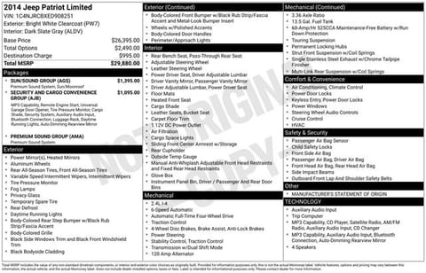 1 image of 2014 Jeep Patriot Limited