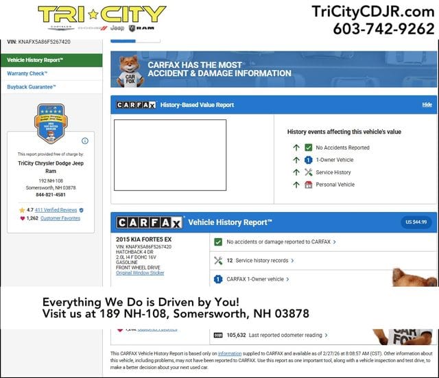 Used 2015 Kia Forte5 EX with VIN KNAFX5A86F5267420 for sale in Somersworth, NH