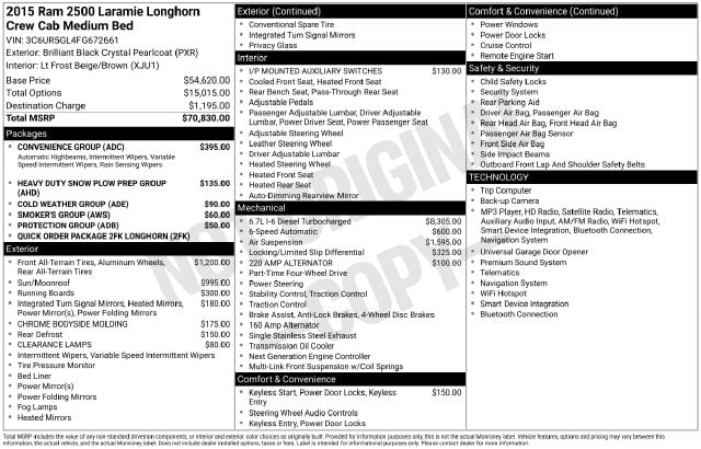 5 thumbnail image of  2015 Ram 2500 Laramie Longhorn