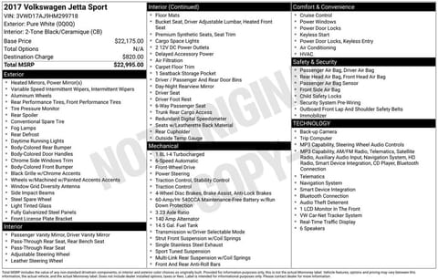 1 image of 2017 Volkswagen Jetta 1.8T Sport