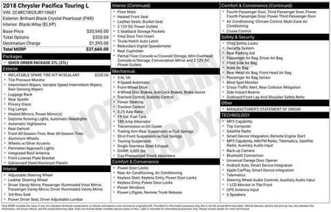 1 image of 2018 Chrysler Pacifica Touring L