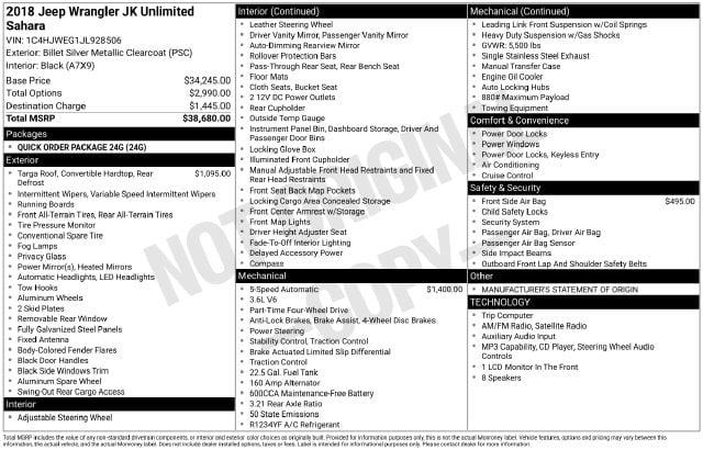 4 thumbnail image of  2018 Jeep Wrangler JK Unlimited Sahara