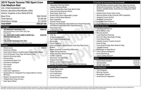 1 image of 2019 Toyota Tacoma TRD Sport