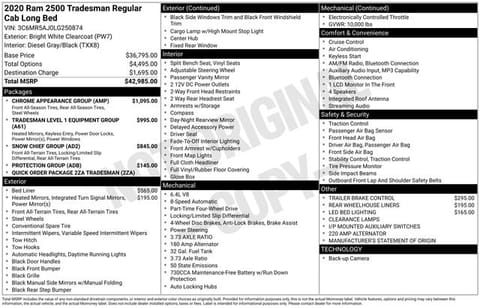 1 image of 2020 Ram 2500 Tradesman