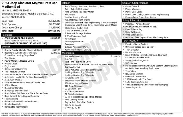 2 thumbnail image of  2023 Jeep Gladiator Mojave
