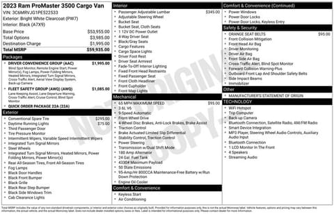 1 image of 2023 Ram ProMaster 3500 High Roof