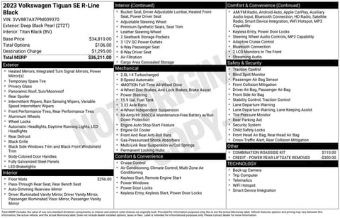 1 image of 2023 Volkswagen Tiguan 2.0T SE R-Line Black