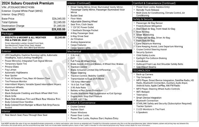 4 thumbnail image of  2024 Subaru Crosstrek Premium