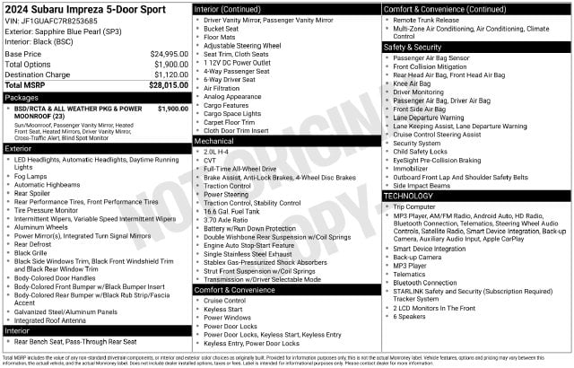 4 thumbnail image of  2024 Subaru Impreza Sport