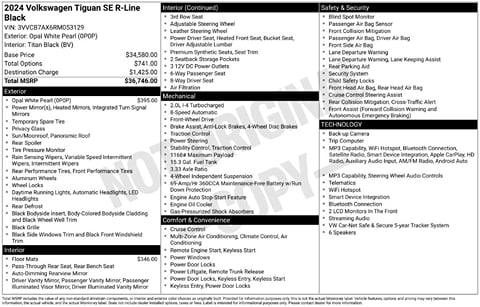 1 image of 2024 Volkswagen Tiguan 2.0T SE R-Line Black