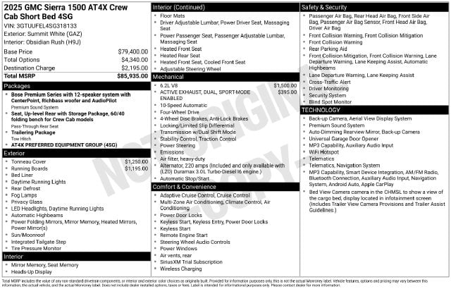 5 thumbnail image of  2025 GMC Sierra 1500 AT4X