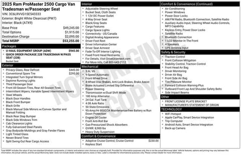 1 image of 2025 Ram ProMaster 2500 Base