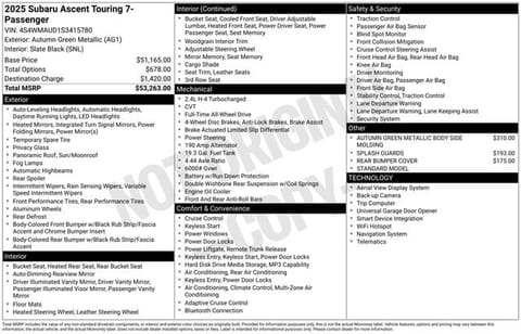 1 image of 2025 Subaru Ascent Touring