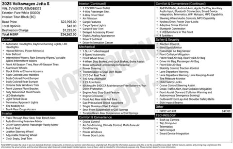 1 image of 2025 Volkswagen Jetta 1.5T S