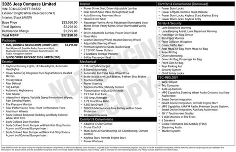 1 image of 2026 Jeep Compass Limited