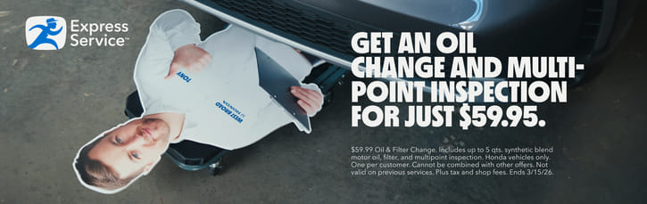 Get an oil change and multi-point inspection for just $59.99!