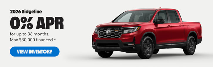 New 2026 Honda Ridgeline Finance Special 0% APR Special