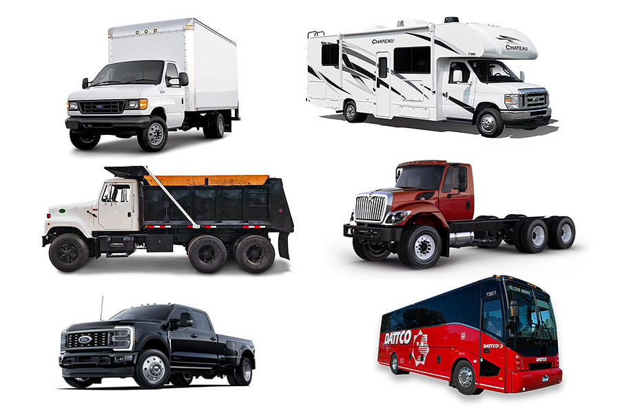  A collection of six distinct vehicles, showcasing various designs and types in a cohesive arrangement.