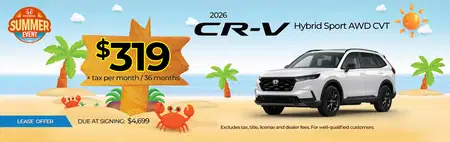Lease 2026 Honda CR-V Hybrid Sport $319